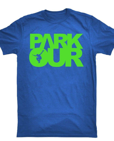 Parkourshoppen T-Shirt T-shirt med Parkour-box, blå/grön