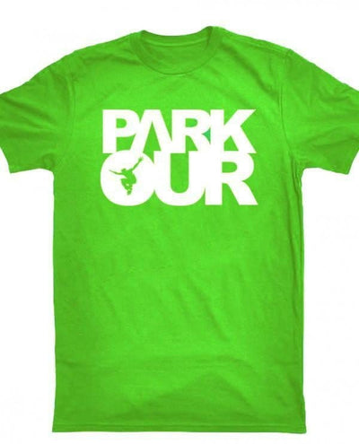 Parkourshoppen T-skjorte T-skjorte med Parkour-boks, grønn/hvit