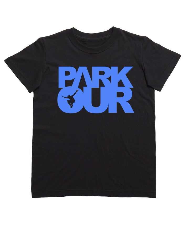 T-shirt m/ Parkour box, sort/blå T-Shirt Parkourshoppen