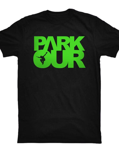 Parkourshoppen T-skjorte T-skjorte med Parkour-boks, svart/grønn