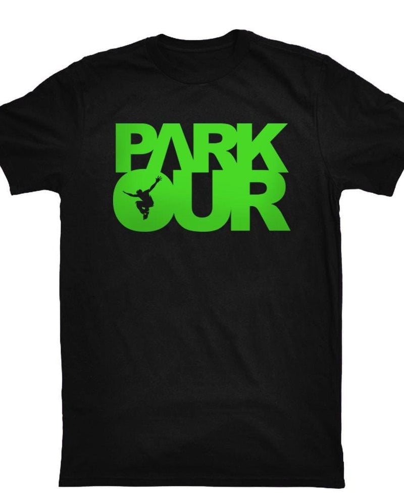 T-shirt m/ Parkour box, sort/grøn T-Shirt Parkourshoppen