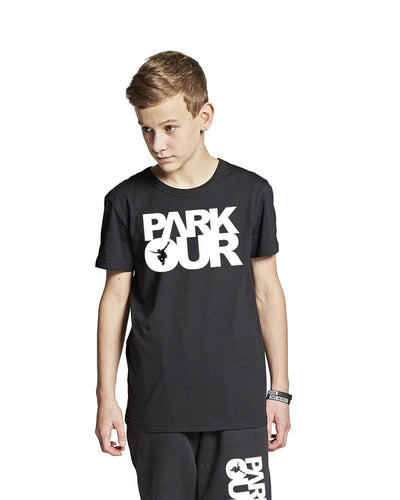 Parkourshoppen T-skjorte T-skjorte med Parkour-boks, svart/hvit