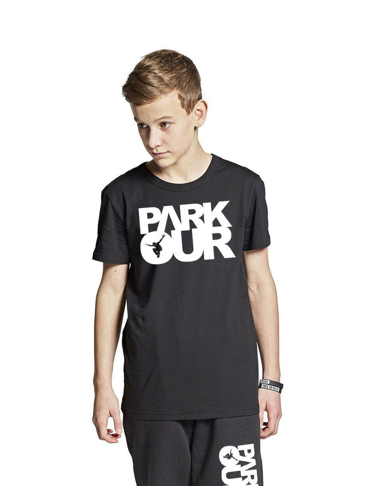 T-shirt m/ Parkour box, sort/hvid T-Shirt Parkourshoppen