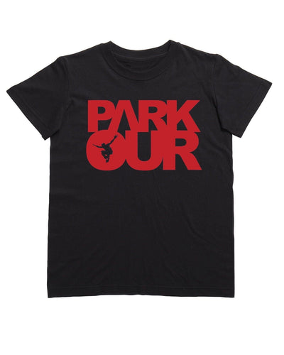 Parkourshoppen T-skjorte T-skjorte med Parkour-boks, sort/rød