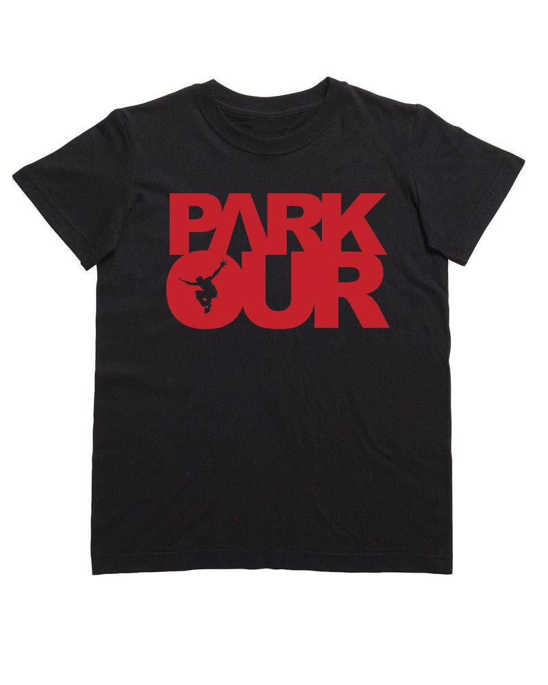 T-shirt m/ Parkour box, sort/rød T-Shirt Parkourshoppen