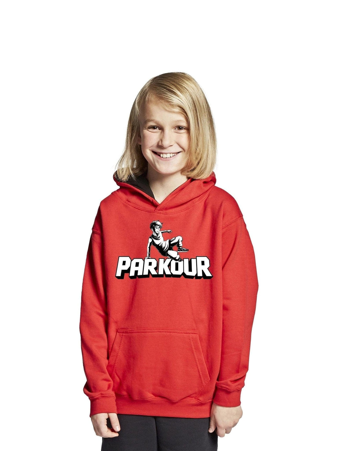 "Traceur" Hoodie, rød/hvid Hoodie Parkourshoppen