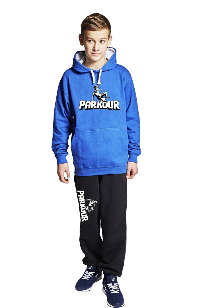 "Traceur" parkourbukser, sort/hvid Bukser Parkourshoppen