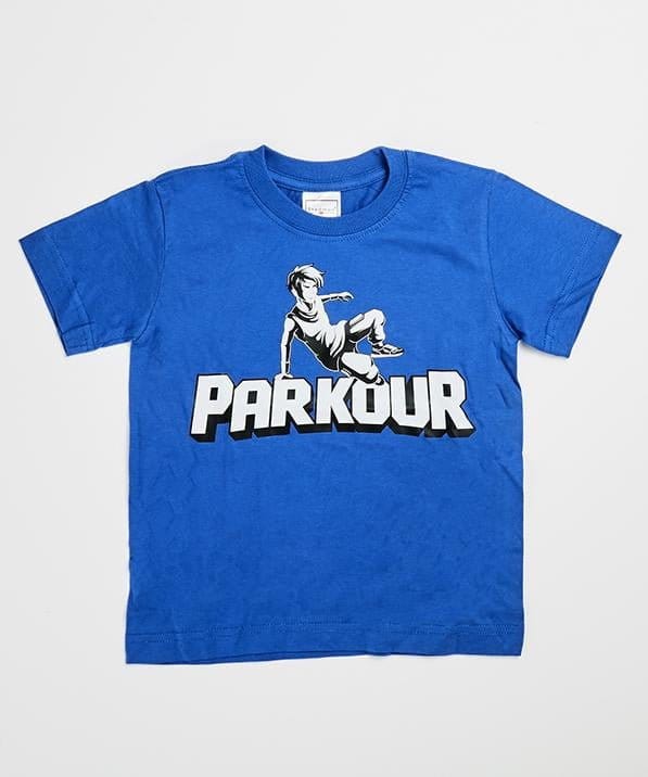 Parkourshoppen T-shirt "Traceur", blå/vit